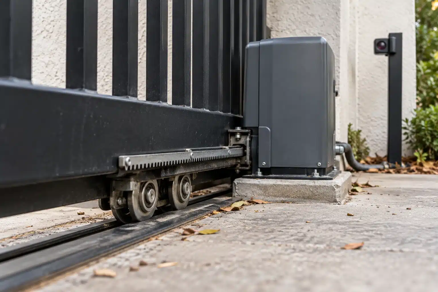 Swing and sliding electric driveway gates on a Beverly Hills property